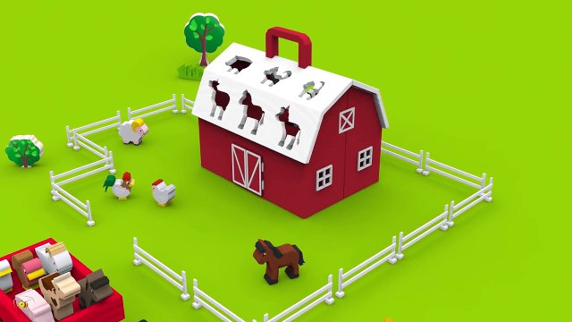 Los animales de granja y sus sonidos. Caricaturas educativas para niños en español. Learn Spanish