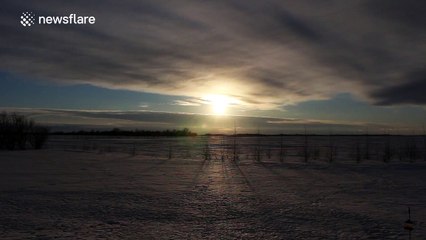 Stunning sunset in Southern Manitoba, Canada