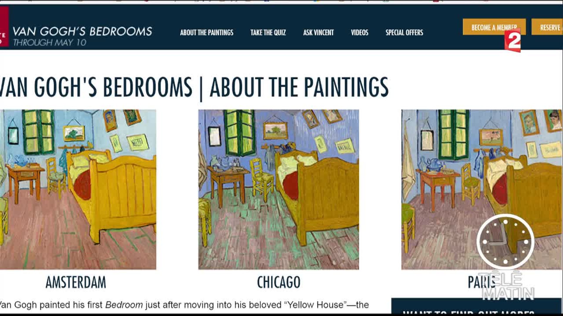 Tableau Van Gogh Chambre Les 3 versions du tableau La Chambre de Van Gogh à Arles - 2016/02/22 -  Vidéo Dailymotion