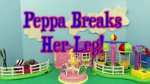 PEPPA PIG BREAKS HER LEG DisneyCarToys Frozen Elsa and Barbie at Playground Park