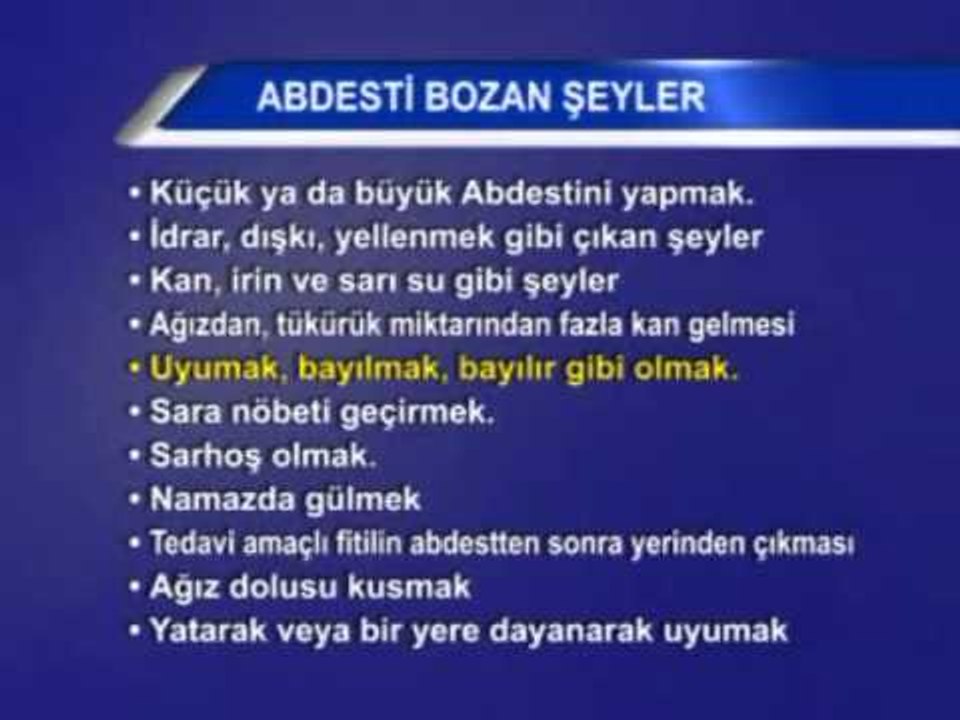 Abdesti Bozan Şeyler