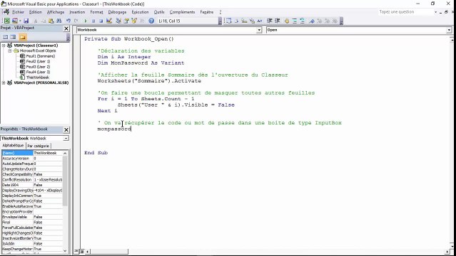 Excel VBA - Comment accéder à une feuille avec un Password