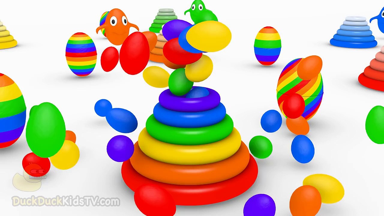 Learn Colors for Toddlers 3D Rainbow Donut Mountain Surprise Eggs Ball Show for Kids DuckDuckKidsTV