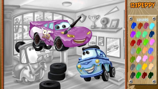 Тачки Раскраска. мультики про машинки мультфильм, развивающий мультик на finebabytv