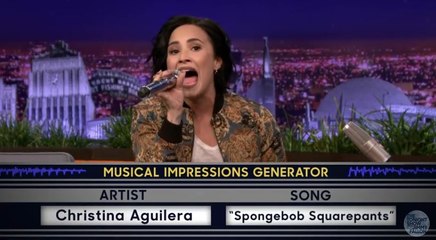 Demi Lovato imite Christina Aguilera chantant Bob l'Eponge