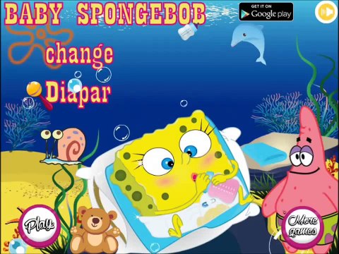 Cute Baby SpongeBob Needs Change Diaper-Fun Gameplay For Babies-Caring Games