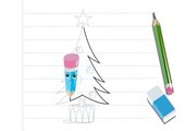 Cours animés de dessin Dessiner un sapin de Noël