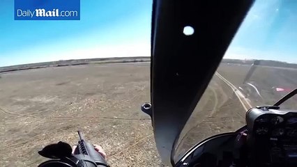 Shocking moment helicopter crashes into the ground in Texas