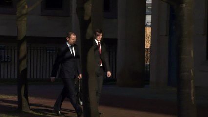 Adam Johnson arrives in court to start giving evidence