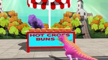 Dinosaurs Finger Family Nursery Rhymes | Wheels On The Bus Go Round And Round Hot Cross Buns