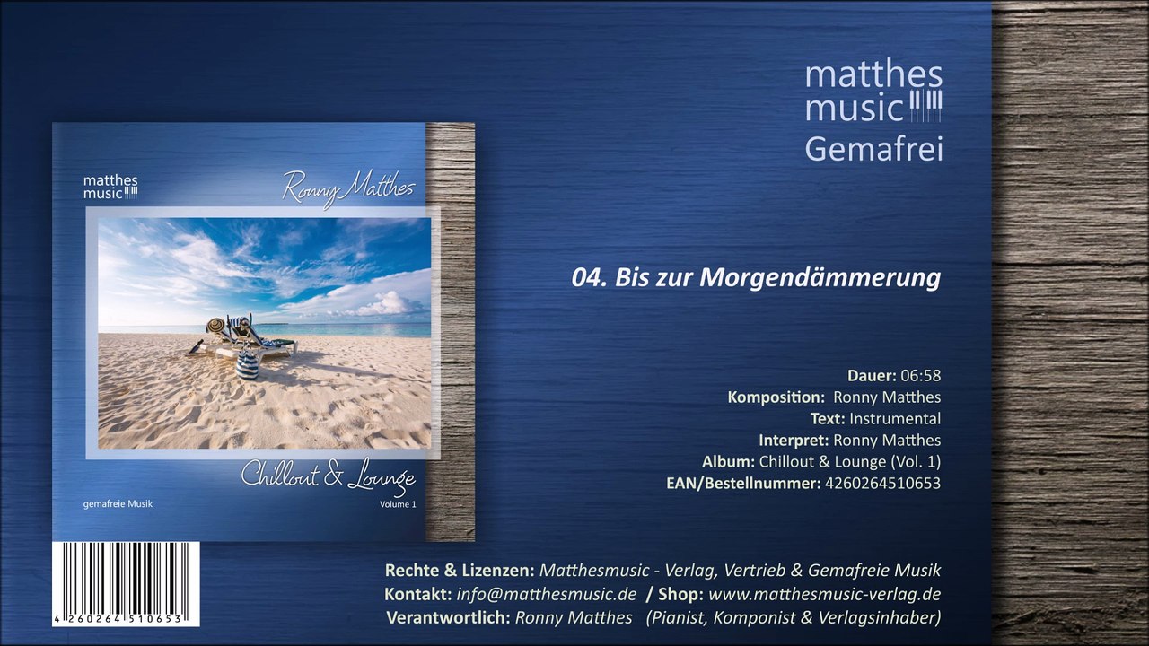 Bis zur Morgendämmerung - Gemafreie Lounge Musik - (04/09) - CD: Chillout & Lounge