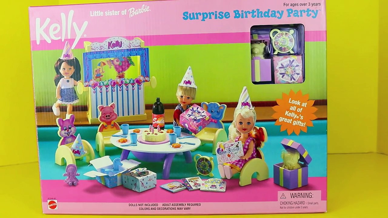 Barbie Doll Birthday Surprise Party Toy Frozen Kids Dolls Krista, Kelly, Chelsea