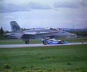 F1 Race Car Vs. F-18 Drag Race