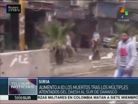 Siria: llega a 83 la cifra de fallecidos por atentados en Damasco