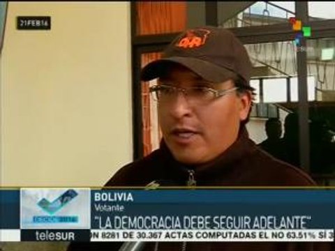 Viven bolivianos jornada histórica con referendo del 21F