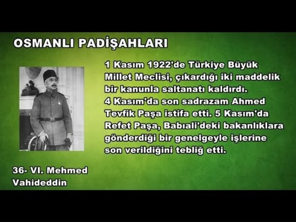 36 - VI. Mehmed Vahideddin