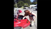 Crazy Wife Destroys Car