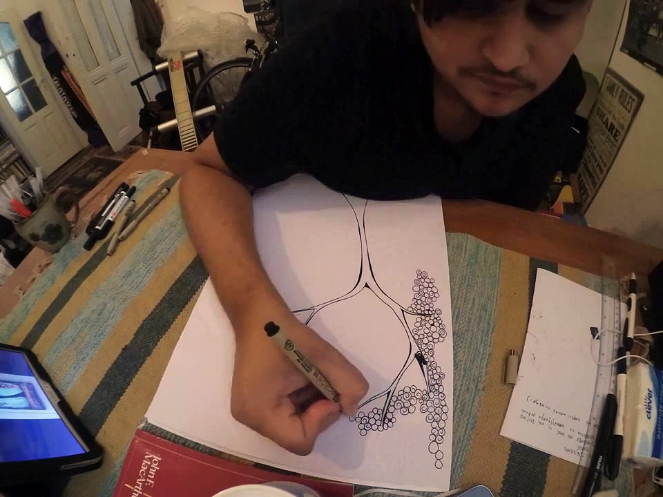 Drawing an African Maasai Woman Near A Tree  Time Lapse Xiaomi Yi Camera