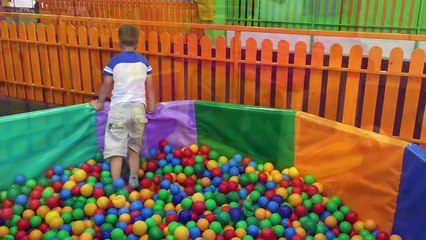 Entertainments for children: trampolines, inflatable childrens hills, shooter games