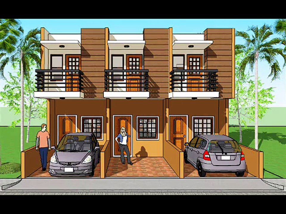 Triplex House plans and design. Model Marian