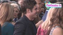Zac Efron connects with his friends at We Are Your Friends Premiere in Hollywood