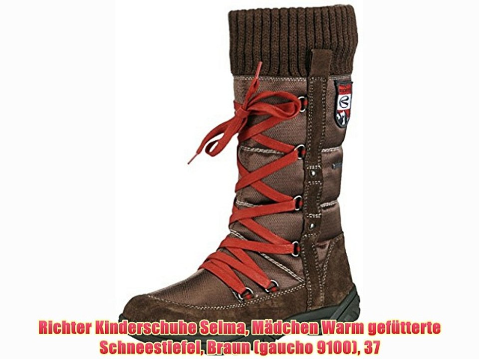 Richter Kinderschuhe Selma M?dchen Warm gef?tterte Schneestiefel Braun (gaucho 9100) 37