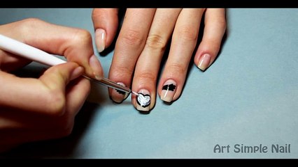 Маникюр Сердце с крыльями - Nails Heart with Wings