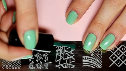Маникюр Панда. Рисуем на ногтях акриловыми красками + Стемпинг - Cute Panda Nail Art