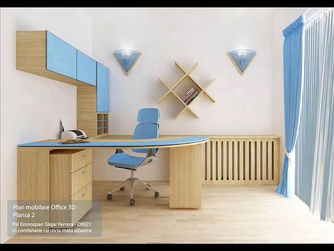 Office design . Furniture for home office. Chipboard or MDF furniture