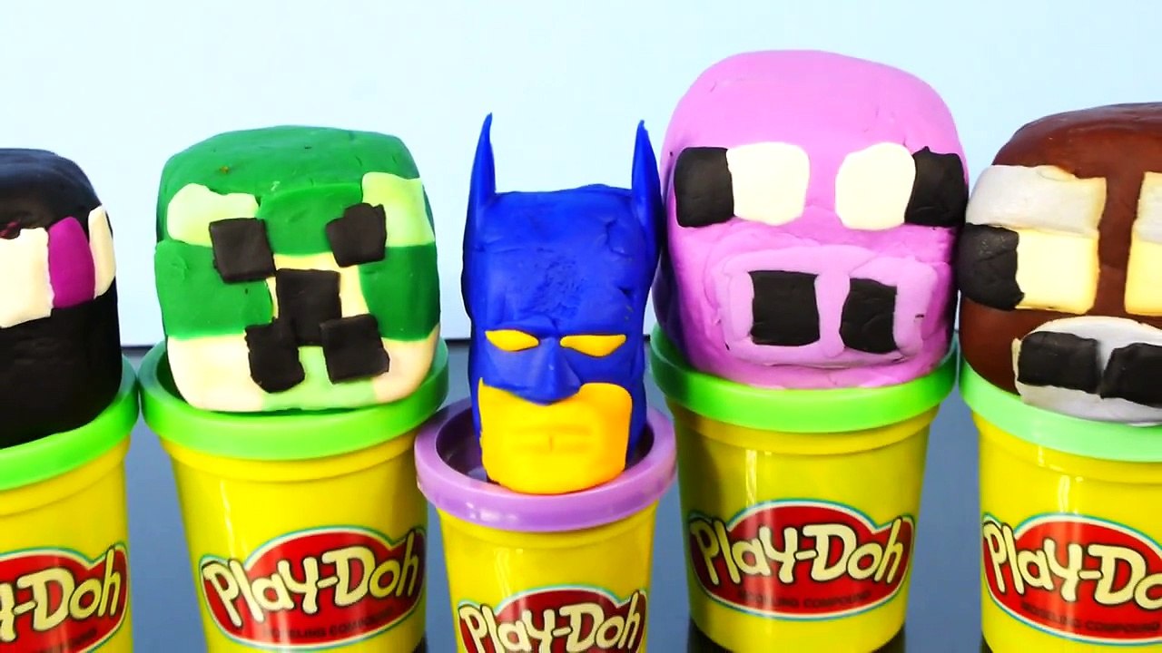 Play Doh Minecraft Surprise Toys Eggs and Batman Superhero - Play-Doh Planet Minecraft Videos