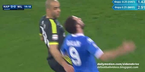Gonzalo Higuaín Super Chance - Napoli v. AC Milan 22.02.2016 HD