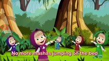 Five Little Masha Jumping on The Bed Nursery Rhyme for children