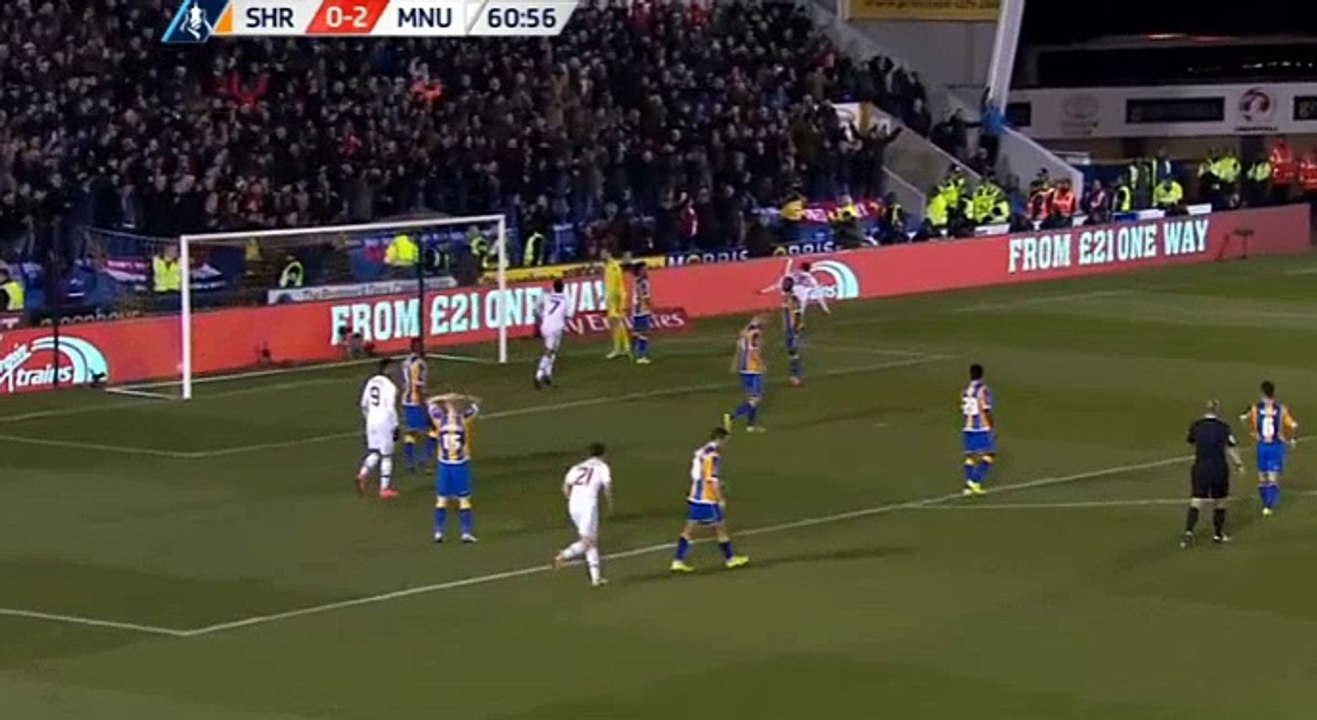Shrewsbury Town 0 vs 3 Manchester United Lengard amazing goal 22/02/2016