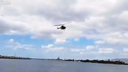 Crash video  Helicopter crash near Arizona Memorial, Pearl