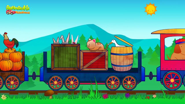 Поезд мультик. Мультики про паровозики. Паровозик с животными. Животные для детей. Детские песни.