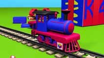 Trains for children kids toddlers. Construction game: steam locomotive. Educational cartoon
