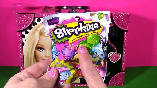 BARBIE Beauty Train Case! Makeup! Gloss Shimmer Lotion Nail Polish! SHOPKINS FUN