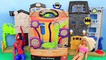 SLIME Barbie Doll & Spiderman SLIMMED! Wonderology Slime Factory Maker Toy Review DisneyCarToys
