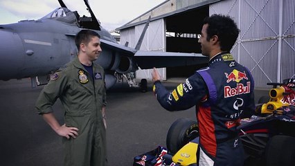 F1 Car vs F-A-18 Hornet (Red Bull's Daniel Ricciardo Feels The Force)