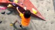 Rock Climbing Kid Swings Himself to Higher Rock