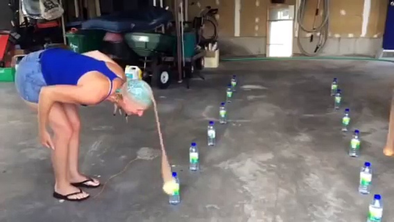 Women Play Panty Hose Bowling