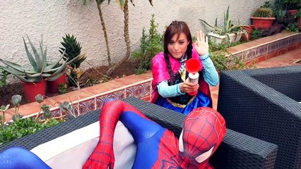 Disney Frozen Anna vs Spiderman PRANK in real life - Superhero Funny Movie parody