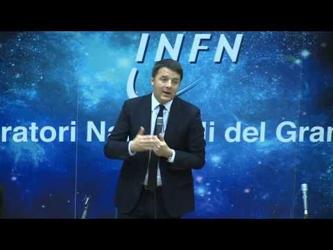 Gran Sasso (Assergi) - Renzi interviene all'Istituto Nazionale di Fisica Nucleare (22.02.16)