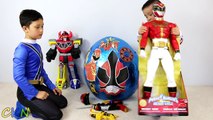 Power Rangers Super Giant Surprise Egg Toys Opening Dino Charger Samurai Megaforce CKN Toys