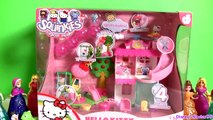 Squinkies Hello Kitty Town Dispenser Playset with Swing Slide Roundabout Playground Bakery Shop