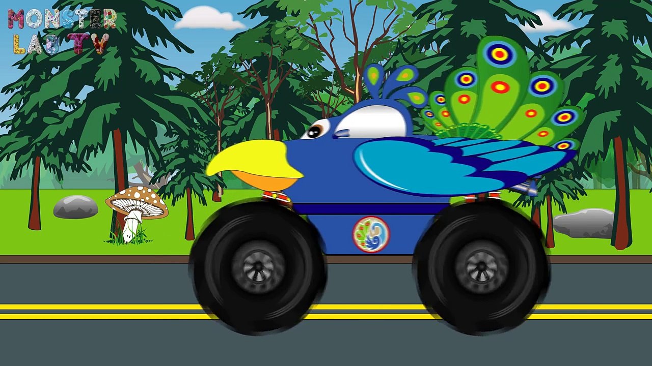 Peacock Truck - Monster Trucks For Children - Kids Video