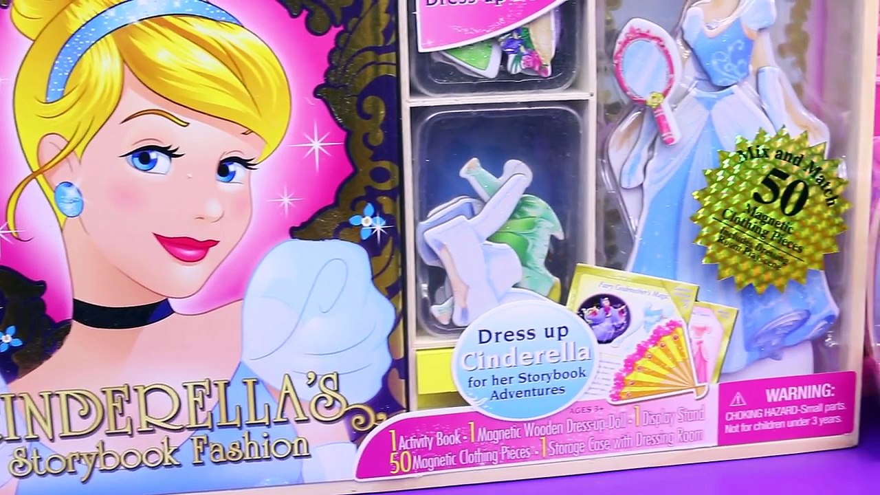 Disney Princess CINDERELLA Dress-Up Magnetic Doll & Palace Pets Puppy Styling Head DisneyCarToys