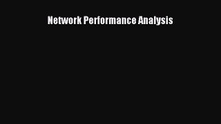 Free Ebook Network Performance Analysis Read Online