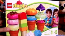 Lego DUPLO Ice Cream Cones Play Doh Peppa Pig Strawberry Ice Cream Lollipop DIY Play Dough 10574