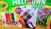 MELTING CRAYONS! Crayola Meltdown Art Set   Fun Paintings DIY Crafts for Kids DisneyCarToys